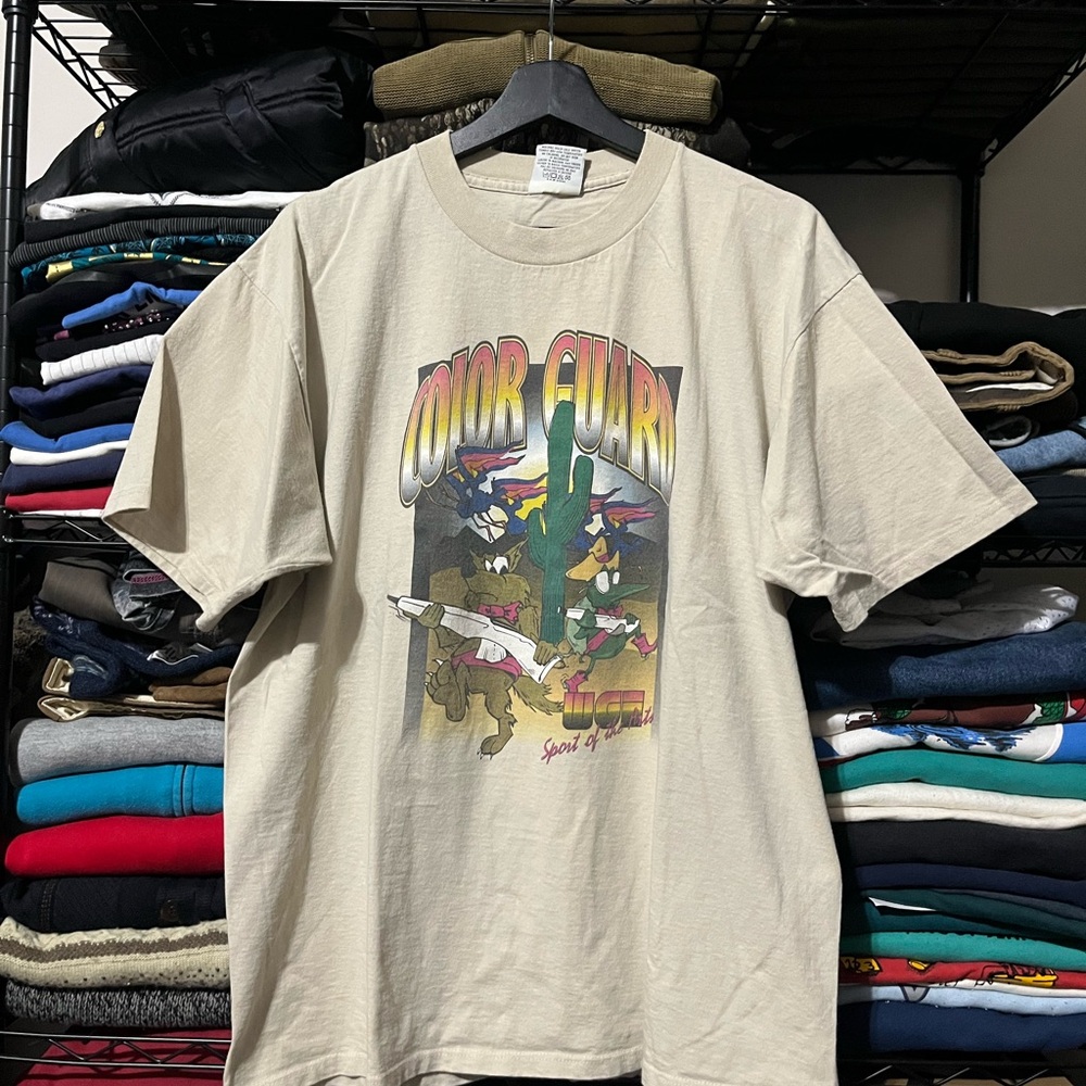 Vintage Gildan Beige Color Guard Graphic Tee